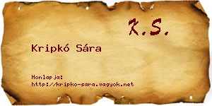 Kripkó Sára névjegykártya